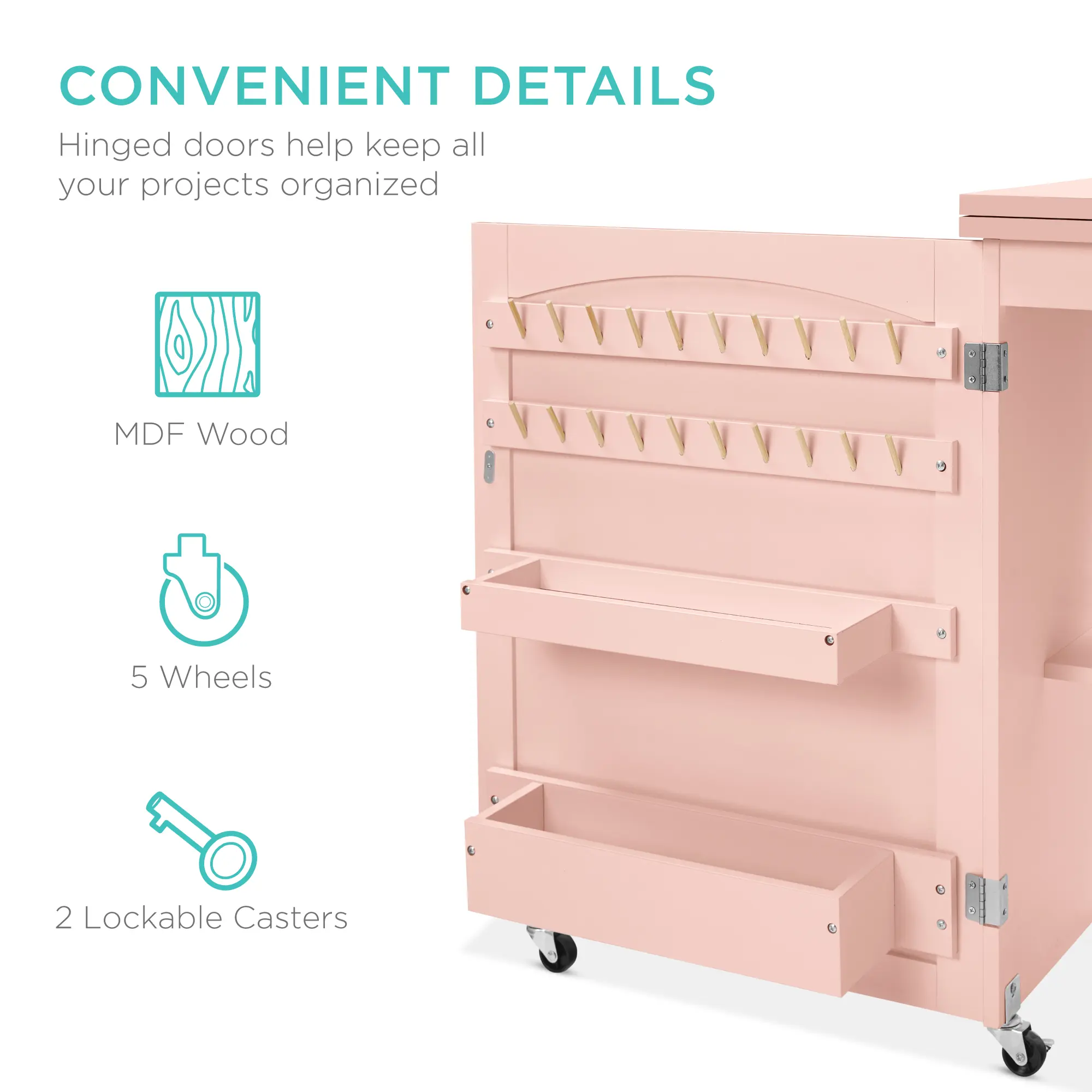 Craft table storage details