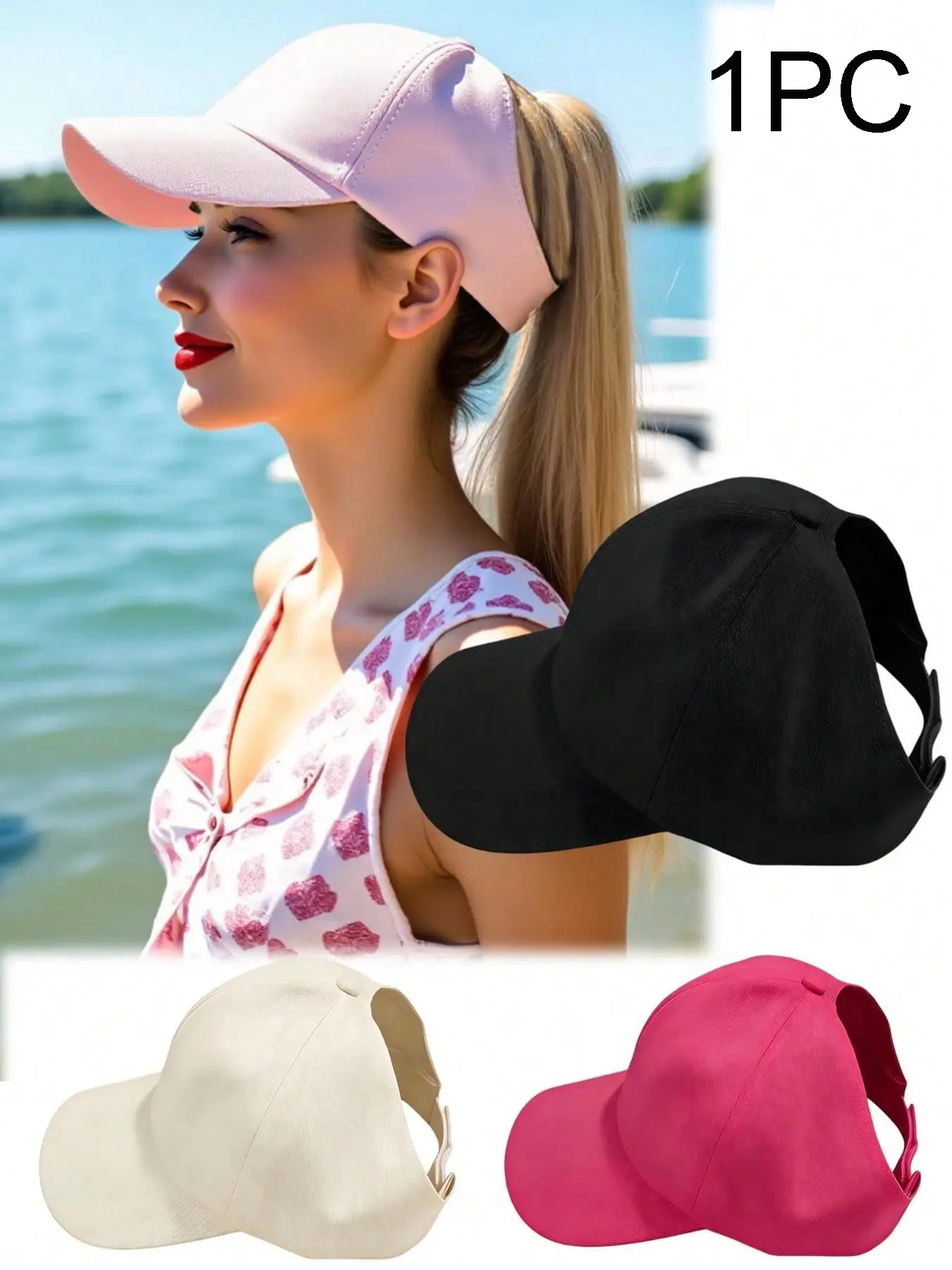 1 Pc Woman's Stylish Visor Cap New Design Casual Street Versatile Sun Protection Visor Hat Breathable Sweat-Absorbing Outdoor Sports Casual Cap Sunscreen Hat Summer Running Caps Lightweight Baseball Cap Adjustable Sunscreen Hat