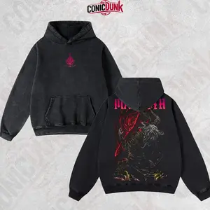 The Black Blade Maliketh 2.0 Elden Ring Oversized Heavyweight Cotton Washed Zip Up Hoodie, Retro Unisex Heavy Cotton Washed Zip Hoodie, Gift For Fans, Streetwear Y2K Top OBW