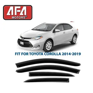 Smoked Window Visor Sun Rain Guards for 2014-2019 Toyota Corolla - Sleek Vent Shade Vent Visors for Fresh Air & All-Weather Protection - Durable Exterior Upgrade