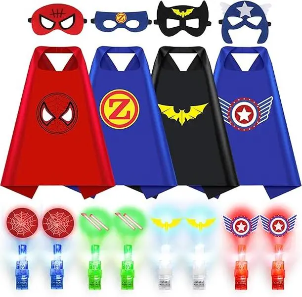 Boys' Halloween Costume Cape & Mask Full Set - PVC Fabric, Toddler-Fit, Cosplay Style for Festive Events, Christmas Gift for Kids