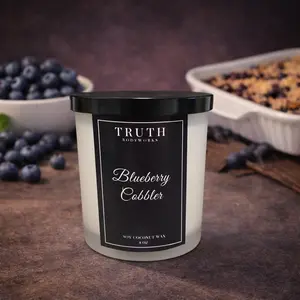 Blueberry Cobbler Coconut Soy Wax Candle - 8oz, Burn Time 40+ Hours, Cotton Wick - Fruit, Decor