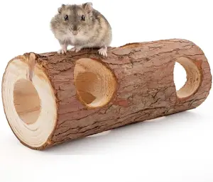 Niteangel Natural Wooden Hamster Mouse Tunnel Tube Toy Forest Hollow Tree Trunk