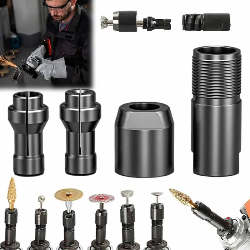 Angle Grinder Conversion Accessories, Thread Converter Kit for Angle Grinders to Straight Grinders, M10 Thread Adapter Converts, 3/6mm Angle Grinder Conversion Accessories Kit for Woodworking (3+6mm)