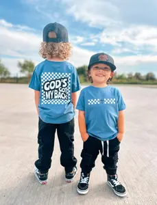 Youth Adult God’s Got My Back Shirt, Christian Tee, Faith Shirt for Boys, Religious Outfit, Cute Matching Tee