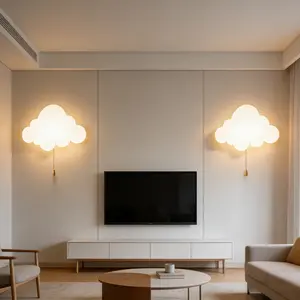 2pcs LED Wall Lamp with Cloud Design, Battery-Operated Wall-Mounted Bedroom Light, Warm White Bedside Wall Lamp, Home Decor Light, Perfect Gift for Family And Room Decoration (Batteries Not Included)