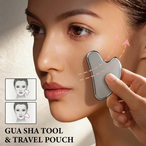 Stainless Steel Facial Tool - Face Massager Tool - Smooth and Sturdy Metal Massage  for Face Body to Reduce Swelling - Massage Scraper Heart Shape Item