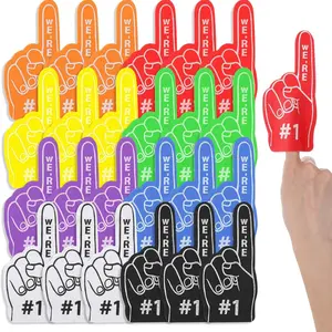 24 Mini Foam Fingers, Sports Fan Foam Fingers, We're #1 Supporter Foam Fingers, Birthday Party Supplies, Cheerleader Gifts, 8 Colors