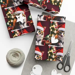 Christmas Kitten Gift Wrap Paper