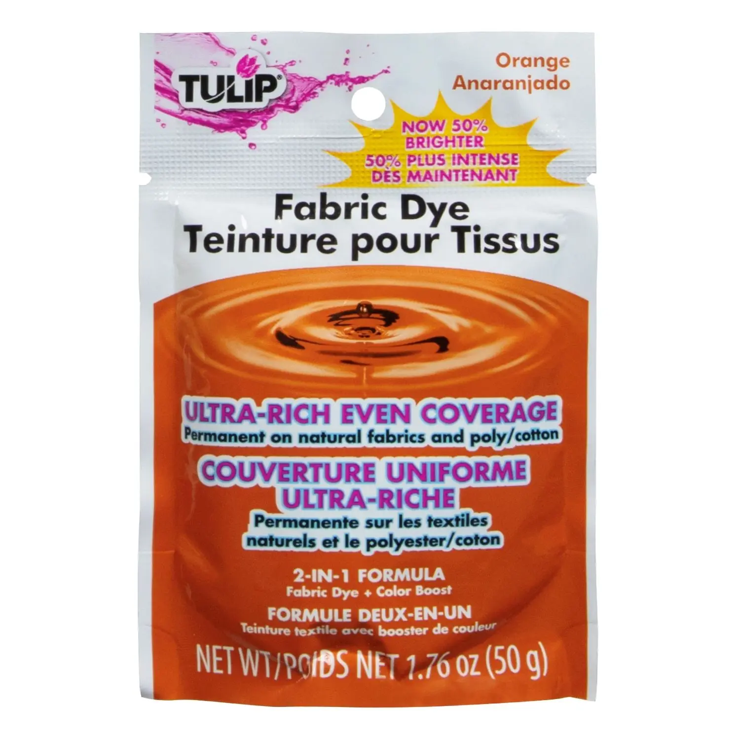 Tulip Permanent Fabric Dye, Orange - Ideal for Silk, Cotton, Rayon Fabric Coloring & Dyeing Projects (DIY Crafts), Natural Fabrics