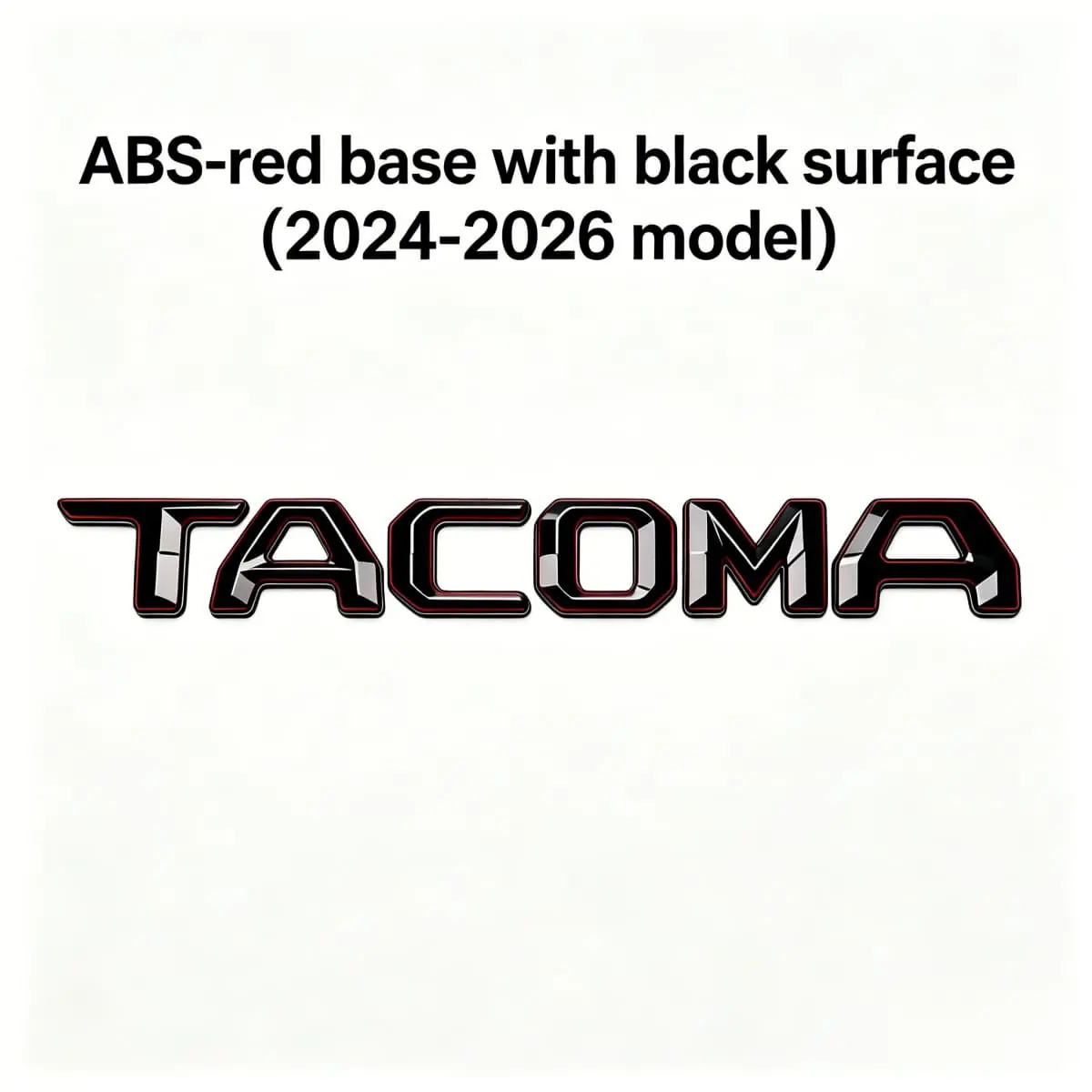 Toyota Tacoma Tailgate Letters - 3D Gloss Black Blackout Emblem Insert, TRD Style Raised Badge, Easy Peel & Stick, No Drilling Car Exterior Sticker Accessory