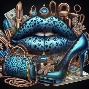 1pcs 5D DIY handmade diamond painting set, 5D diamond art set, DIY decoration, leopard print lip imprint diamond painting set full round drill DIY, mosaic, diamond art, DIY home decoration, suitable for Halloween and Christmas.