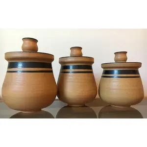 2 Left!!! Neutral Earthenware Ceramic Pottery Canisters (Sold Separately)