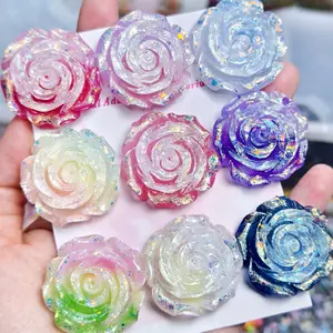 36mm Cat Eye Effect Luminous Resin Flowers for DIY and More - Perfect for Crafting and Decoration