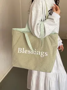 1pc  Student Party Large Capacity Tote Bag Fresh, Versatile, Letter Super Healing, Wear Resistant, Suitable for School, Commuting, Shopping, Super Suitable for Women Tote Bag