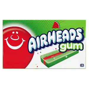 Airheads Candy Chewing Gum Watermelon Flavor Sugar Free Xylitol 14 Sticks per Pack Box of 12 Packs Perfetti Van Melle USA Inc.