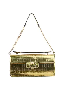 Brooke Clutch in Gold Croco - Elegant Design for Everyday Use, Perfect for Stylish Outings