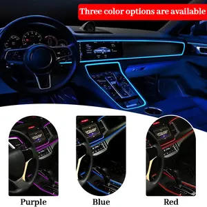 Car interior LED lighting strips, USB-powered ambient LED lighting kits, decorative lights for car doors, consoles and dashboards (5 meters in length)