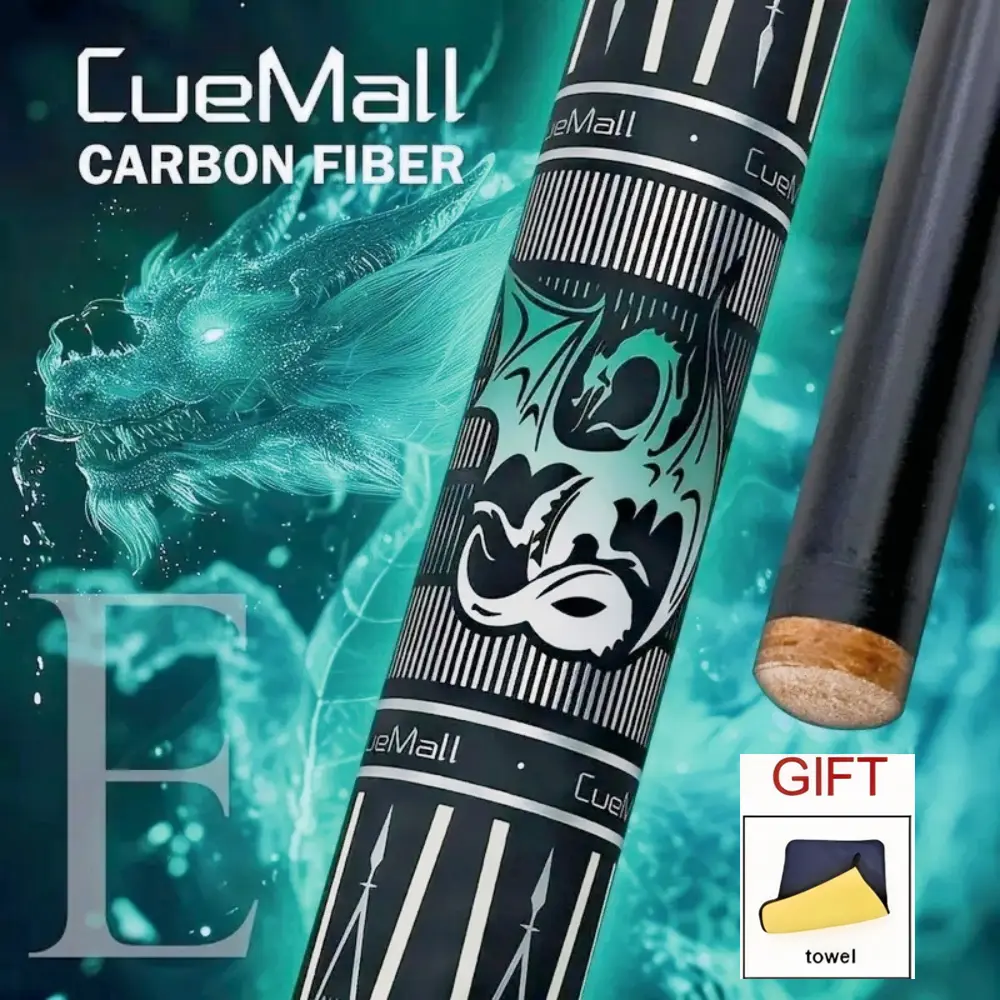 Carbon Fiber Pool Cue Stick CM-E with Towel Gift 148cm/58.27in Length 12.5mm/0.49in Multi-layer Tip Hot Silvery Pattern Craft For Pool/Chinese Ball Billiards