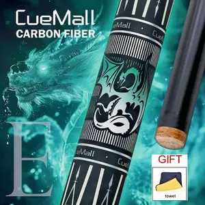 Carbon Fiber Pool Cue Stick CM-E with Towel Gift 148cm/58.27in Length 12.5mm/0.49in Multi-layer Tip Hot Silvery Pattern Craft For Pool/Chinese Ball Billiards