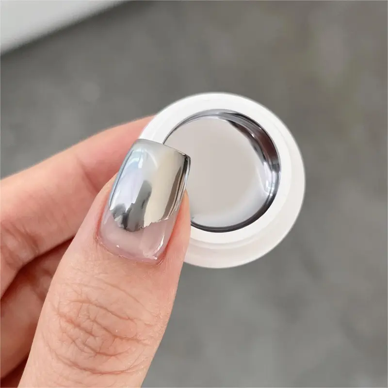 GAOY Metallic Gel Nail Polish, Silver Chrome Painting Gel for Nail Line Art | Metal Finish for DIY and Salon, Opaque, Long Lasting, Easy to Apply, Pigmented, UV Lamp Required