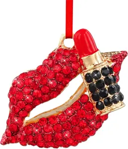 Red Lips Lipstick Christmas Ornament