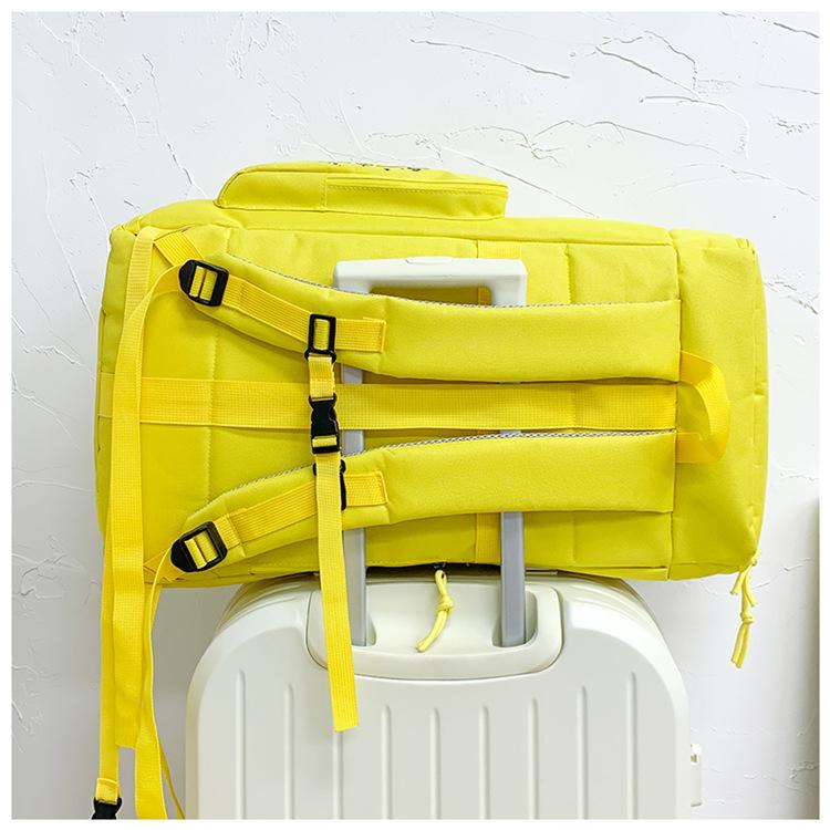 Gift Large Capacity Outdoor Backpack Black Yellow Travel Bag For Men Women Adjustable Strap Laptop Compartment Trolley Sleeve Water-Resistant Nylon Material Street Style for School Outdoor Travel Vacation and Going Out Hand Wash Only