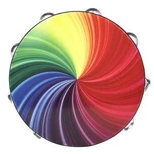 10 Inch Colorful Ring Drum, Colorful Handheld Ring Drum, Musical Instrument for Teenager & Adults, Music Accessories