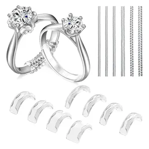 Invisible Ring Size Adjuster 14-Pack | Silicone Ring Guards & Resizer for Loose Rings | Transparent Ring Tightener for Women & Men