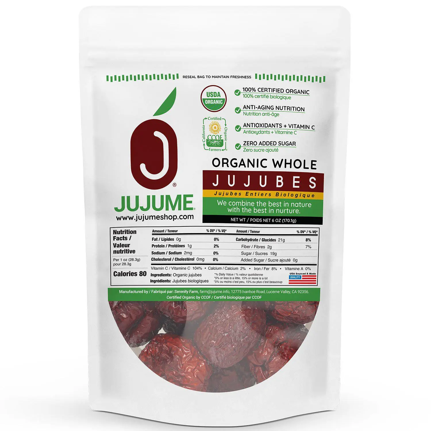Organic California Jujubes