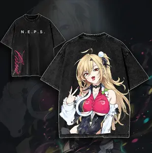 Cissia Zenless Zone Zero Game Glitch Graphic T-shirt Streetwear Oversized Bungie Fan Gift Heavyweight Aesthetic Washed Print Unisex Top