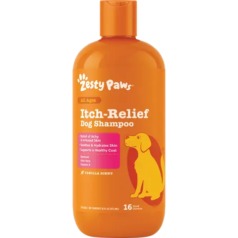 Zesty Paws Itch-Soother Dog Shampoo for All Breeds - Gentle & Effective Ingredients for Squeaky Clean Bath Time