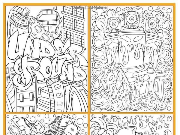 The Graffiti Art Coloring Book (Vol.1): Cool Graffiti Art Coloring Book for Adults and Teens With 40 Original Street Art Drawings,