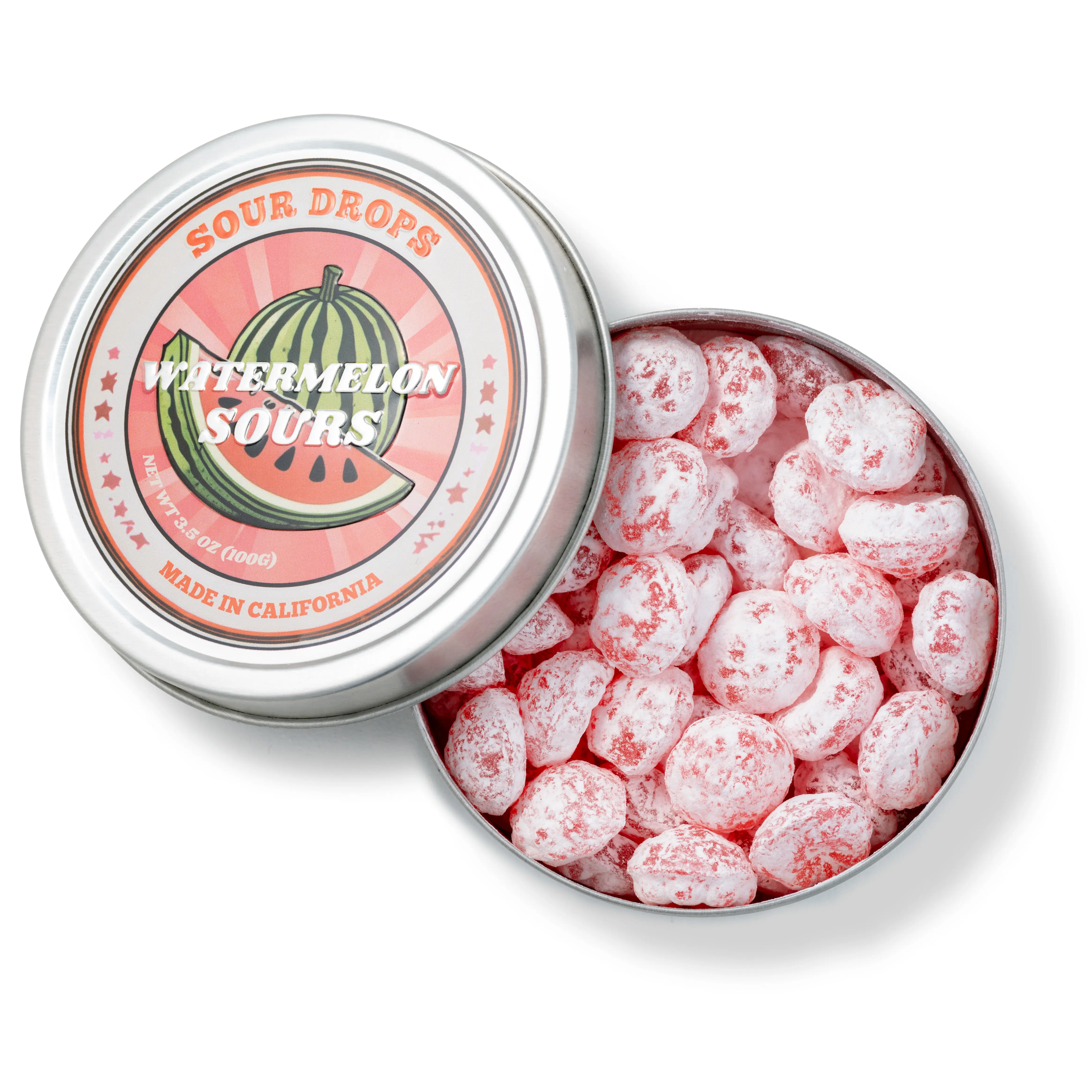 Sour Drops Dye-Free Watermelon Sours Hard Candy Sour Drops Dye-Free Watermelon Sours Hard Candy
