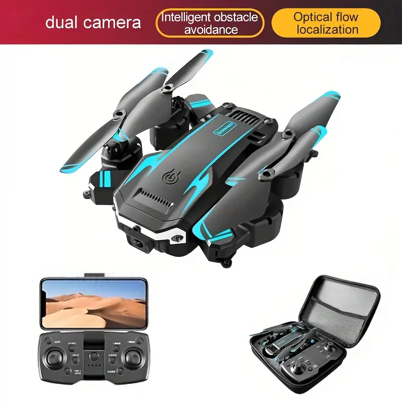 S6 Folding 4-Rotor Drone with Dual Camera, Rechargeable Battery Cells, Remote Control, Intelligent Obstacle Avoidance for Beginner Novice Aerial Photography Enthusiasts