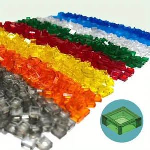 600PCS 1x1 Transparent Clear Colorful Bricks Flat Tile Smooth 1*1 Building Blocks DIY Educational Creative Parts Toy for Kids Compatible 3070