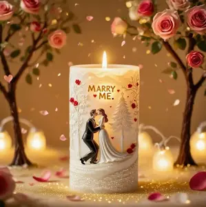 Commit To Me Now Manifestation Candle Box Set 6pcs Romantic Proposal Design Ornaments Decor Decoration