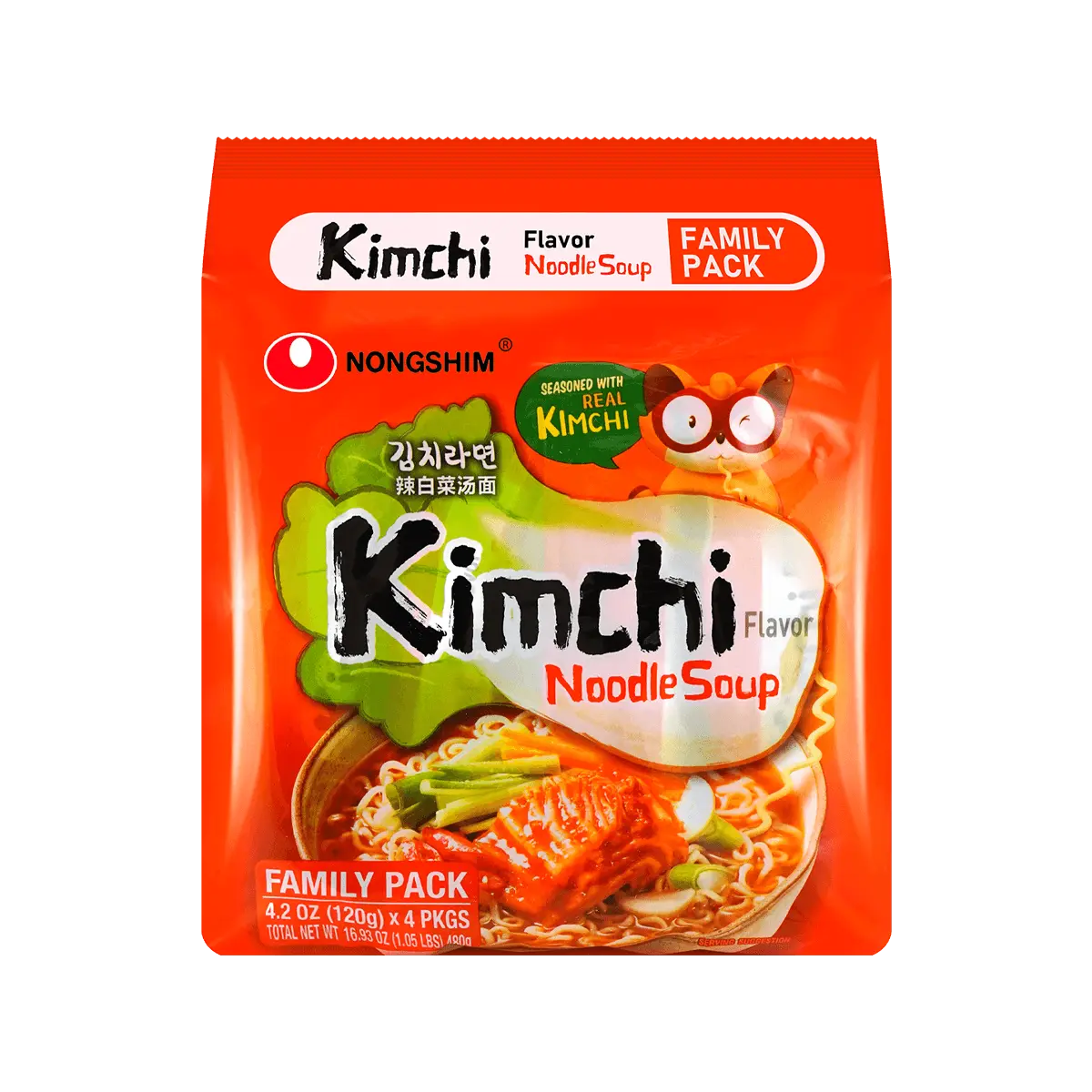 NONGSHIM Kimchi Instant Ramen - 4 Packs, 16.9oz