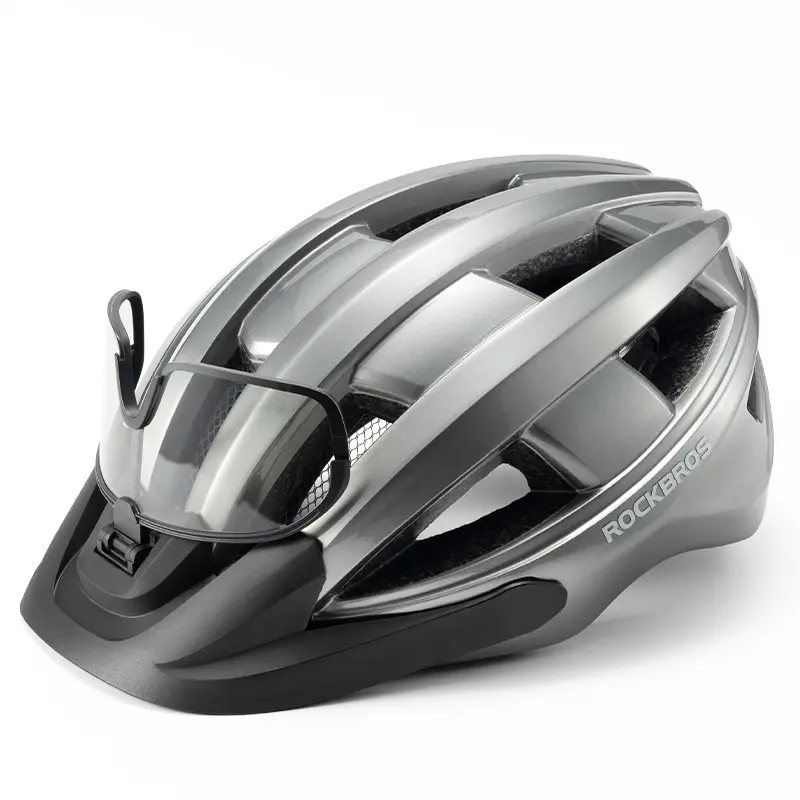ROCKBROS Bike Helmet with Photochromic Visor USB Rechargeable Tail Light
