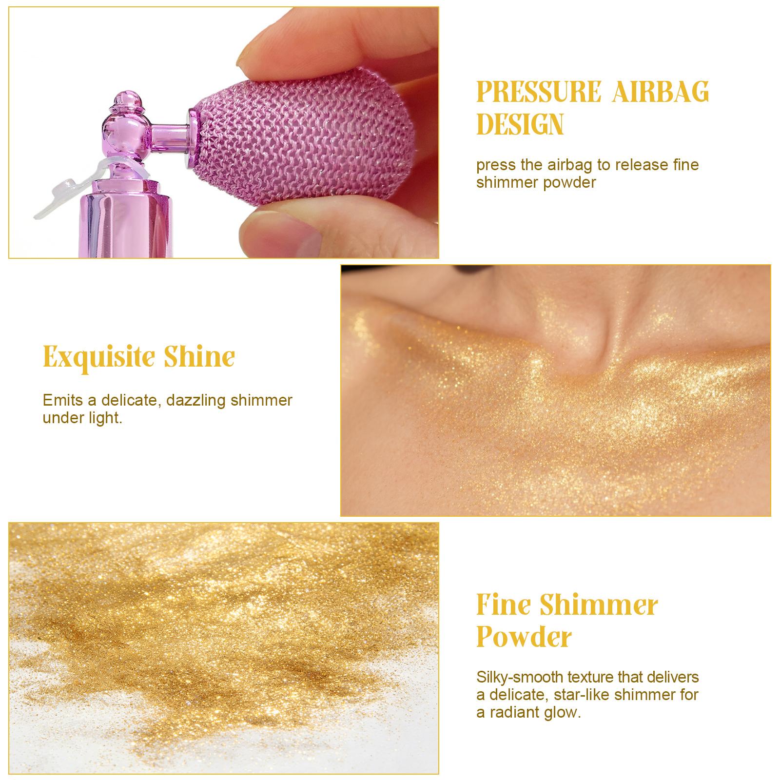 Magic Shimmering Highlighter Powder Spray, Long-Lasting Waterproof Transfer-Proof Glitter Makeup Spray, Buildable Sparkling High Gloss for Face, Body, Hair & Lips, Premium Beauty Cosmetic for Women, Festival Rave Halloween Party & Daily Wear Magic Shimmering Highlighter Powder Spray, Long-Lasting Waterproof Transfer-Proof Glitter Makeup Spray, Buildable Sparkling High Gloss for Face, Body, Hair & Lips, Premium Beauty Cosmetic for Women, Festival Rave Halloween Party & Daily Wear