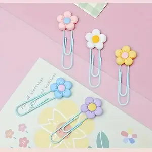 12pcs Flower Paper Clips Office Supplies, File Papers, Exam Sheets, Notebook Accessories, Bookmark Clip, Desktop Stationery, School Page Markers, Paperclips