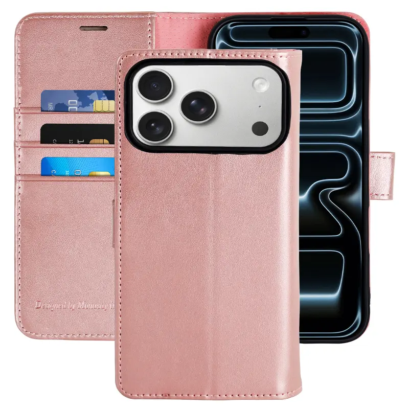 MONASAY Wallet Case for iPhone 17/16/15/14/13/12/11/XR/XS/X/se 3 se 2 8 7/Pro/Plus/Pro Max/Mini/Air/17e/16e  ,Magnetic Flip Cover with Card Holder Slots and Kickstand RFID Blocking Shockproof PU Leather Folio Phone Case