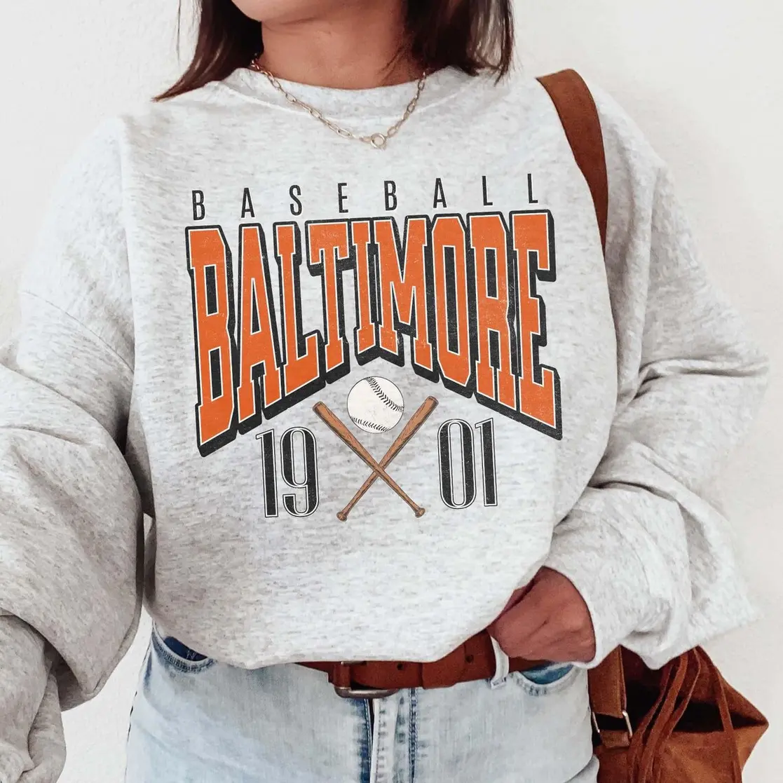 Vintage Baltimore Baseball Crewneck Sweatshirt, Trendy Baltimore Baseball Shirt, The O's Baseball T-Shirt