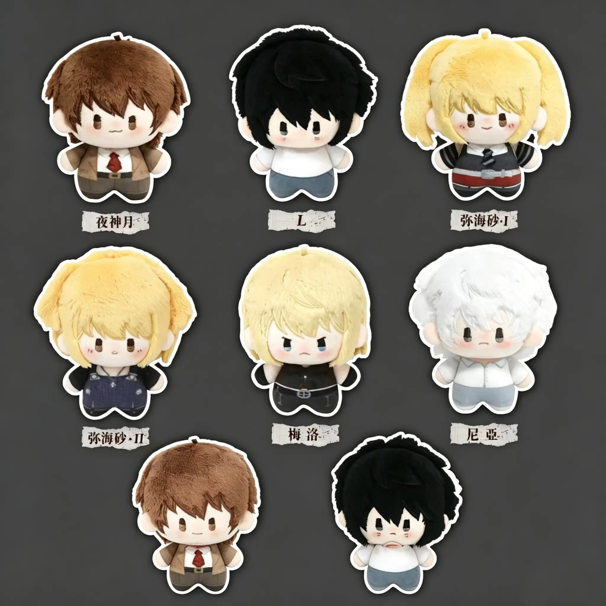 【Offical】 Death Note  Collectible Plushie Blind Box（Misa，L，Near，Kira，Mello）