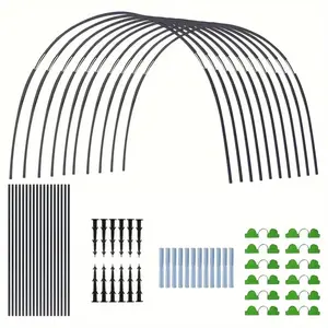 54 Glass Fiber Greenhouse Rings Set, Adjustable Garden Support Arch with Detachable Stands, Durable Plastic Plant Support, Outdoor Gardening, Garden Trellis