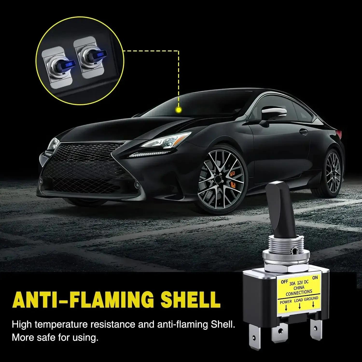 Nilight 2Pcs 3Pin SPST Blue LED toggle Switch