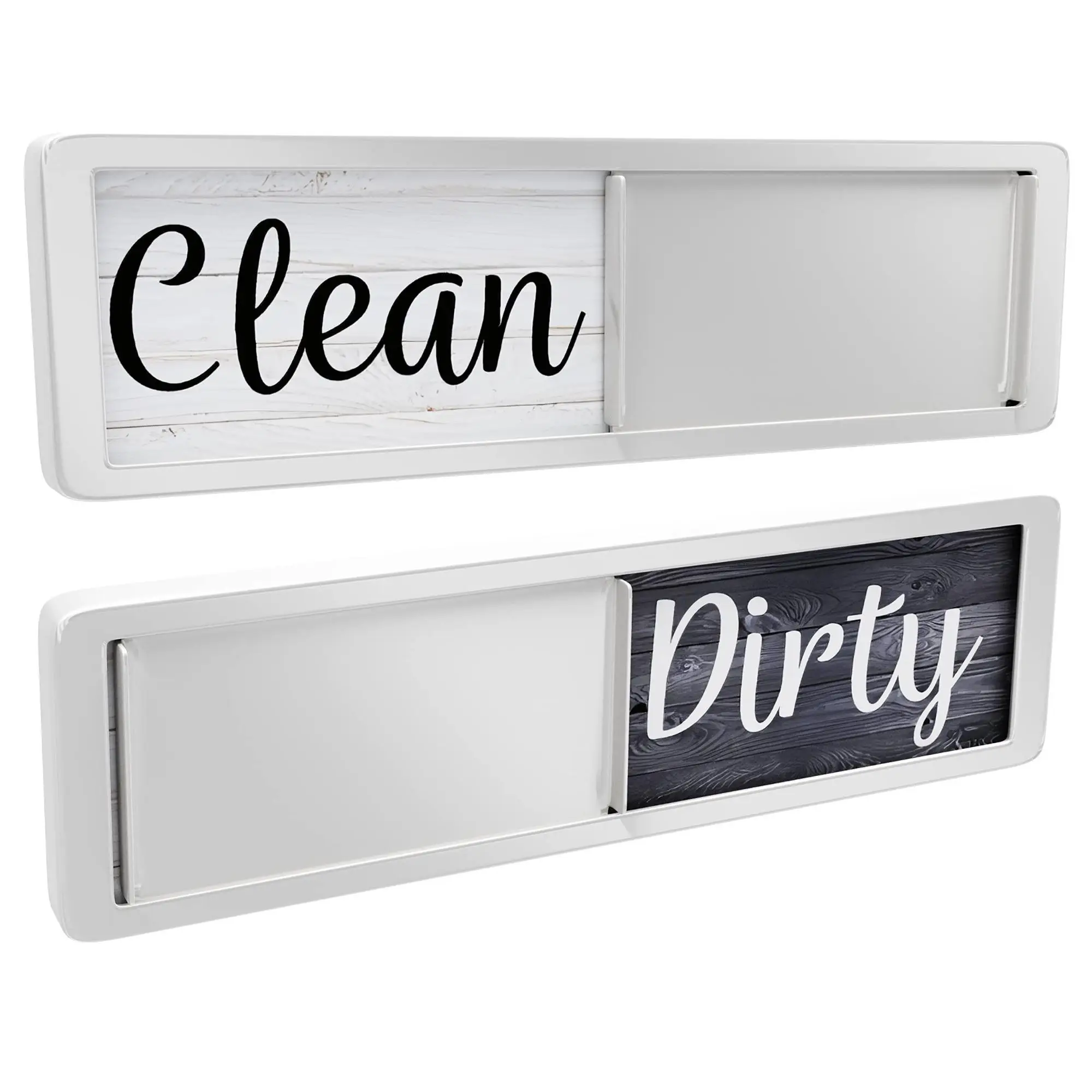 Letter Pattern Dishwasher Magnet, 1 Count Strong Universal Dirty Clean Dishwasher Magnet Indicator, Slide Rustic Farmhouse Black and White Magnet Sign