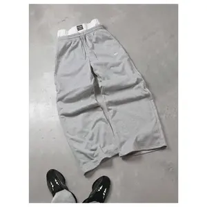 Double Waisted Sweatpants Y2k Drawstring Wide Leg Gym Workout Baggy Pants