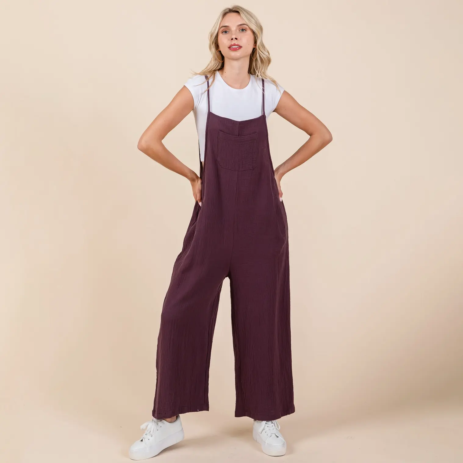Desert Plum Cotton Jumpsuit