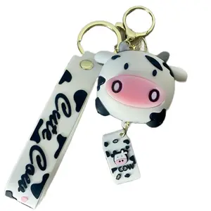 Cute Cow Figure Wristlet Keychain - Cute Cow Design, Keychain Attachment, Ideal for Gifts and Decor charm accessory niece gift trendy keychain summer style backpack school live keychains keychain toy cute charm western cowboy puffies little creature weste